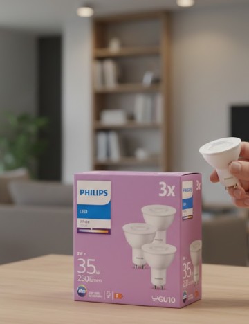 Set spoturi LED 35W, 230 lumeni 3 bucati PHILIPS, alb