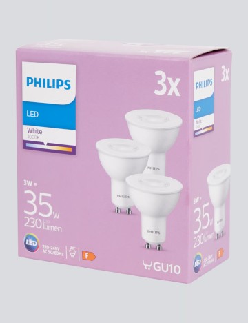 Set spoturi LED 35W, 230 lumeni 3 bucati PHILIPS, alb