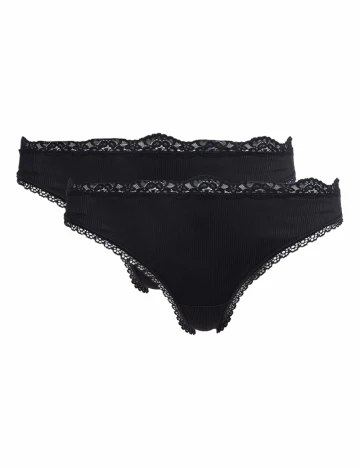 Set chiloti 2 perechi Undies International, negru Negru