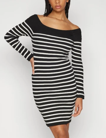 Rochie scurta Only, negru/alb Negru