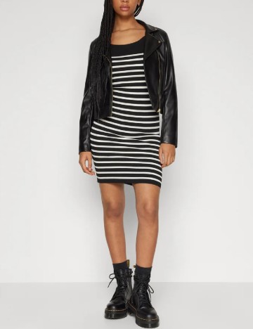 Rochie scurta Only, negru/alb