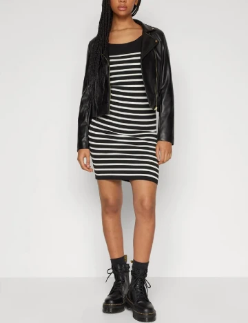 Rochie scurta Only, negru/alb Negru