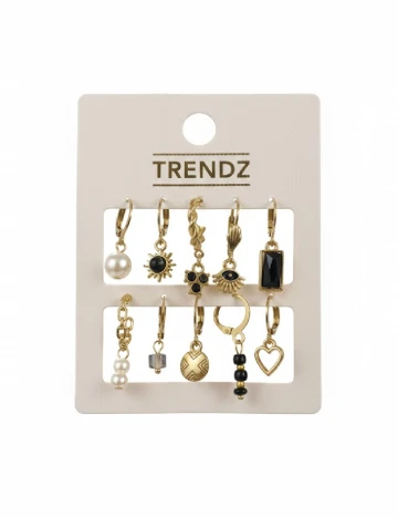 Set Cercei 10 bucati Trendz, auriu Galben
