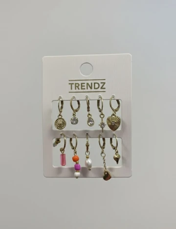 Set Cercei 10 bucati Trend, auriu Galben