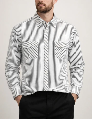 Camasa Zara, alb/albastru