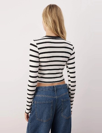 Bluza TRENDYOL, negru/alb