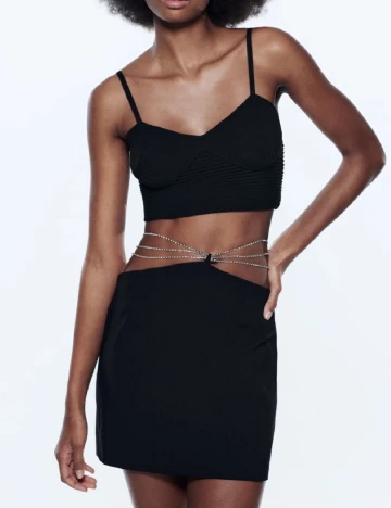 Fusta Zara, negru Negru