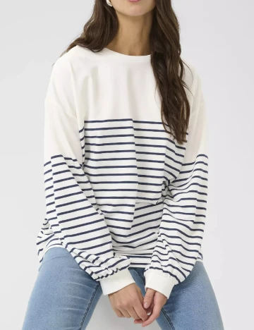 Bluza Oversize Cream, alb/albastru Alb