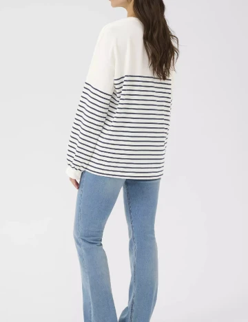 Bluza Oversize Cream, alb/albastru Alb