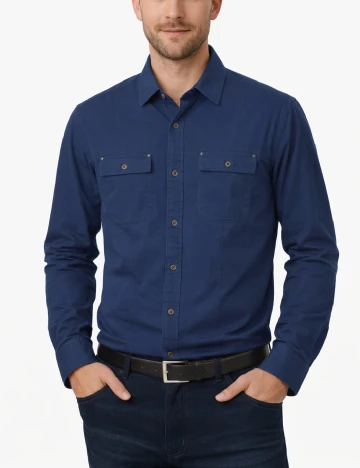 Camasa Zara, bleumarin