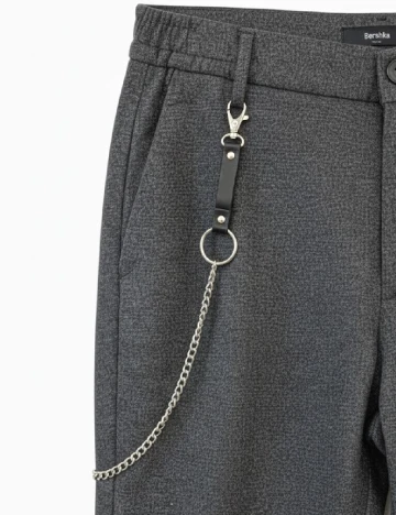 Pantaloni Bershka, gri inchis