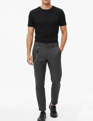 Pantaloni Bershka, gri inchis