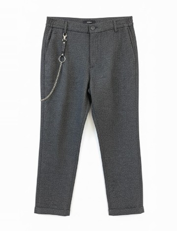 Pantaloni Bershka, gri inchis