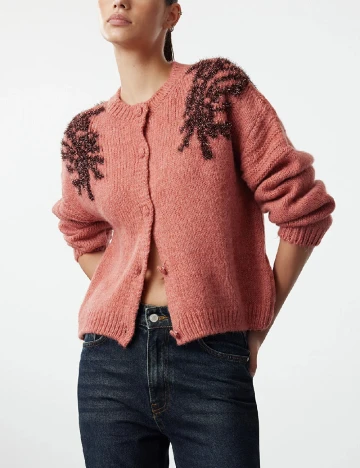 Cardigan TRENDYOL, roz pudra