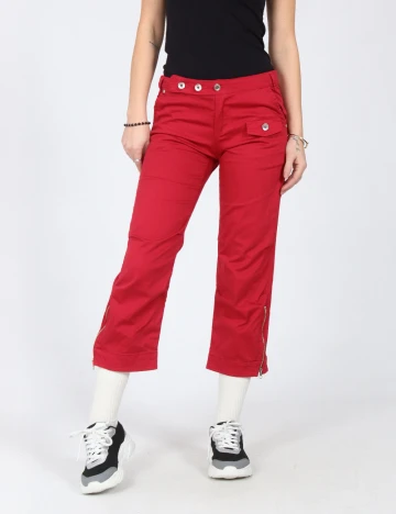 Pantaloni trei sferturi Zara, rosu