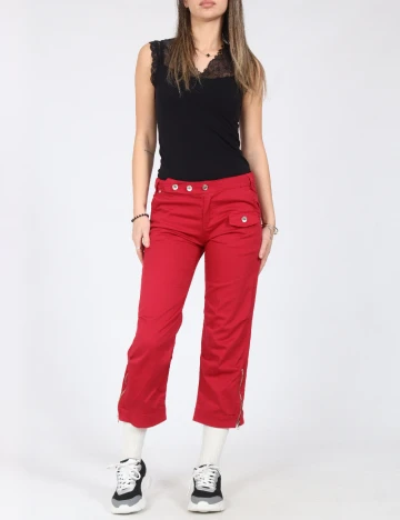 Pantaloni trei sferturi Zara, rosu