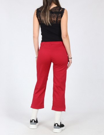 Pantaloni trei sferturi Zara, rosu