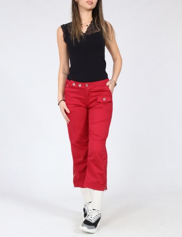 Pantaloni trei sferturi Zara, rosu