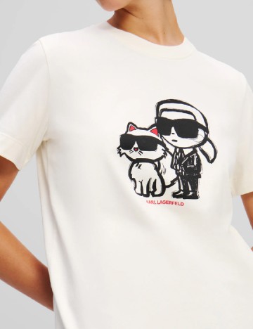 Tricou KARL LAGERFELD, ecru