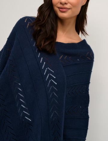 Poncho Cream, bleumarin