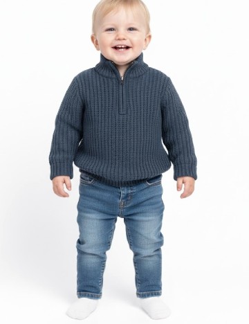 
						Pulover Zara, gri petrol