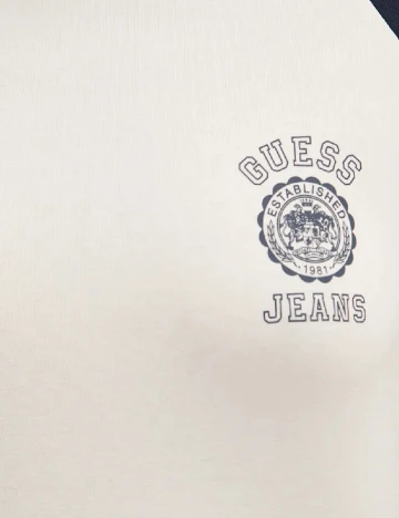 Tricou Guess Jeans, ecru