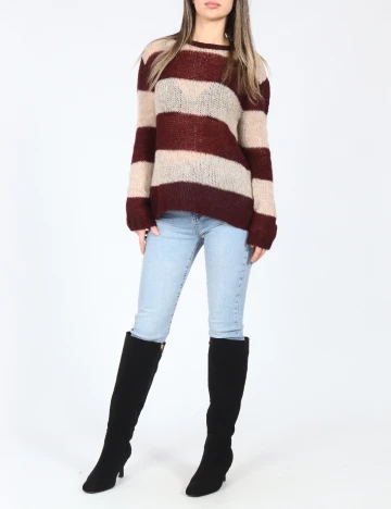 Bluza Zara, crem/visiniu