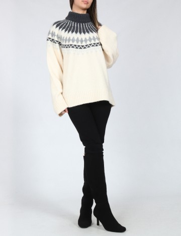 Pulover C&A, gri/alb