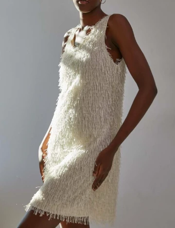 Rochie scurta Answear LAB, ecru