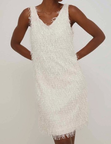 Rochie scurta Answear LAB, ecru