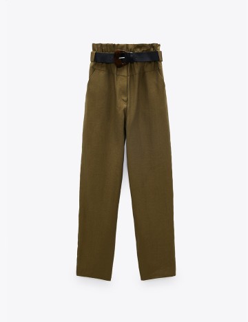 Pantaloni Zara, kaki, S