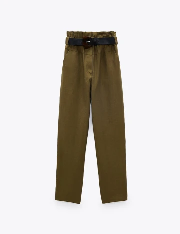Pantaloni Zara, kaki, S