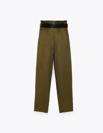 Pantaloni Zara, kaki, S