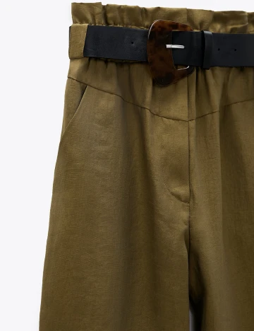 Pantaloni Zara, kaki, S