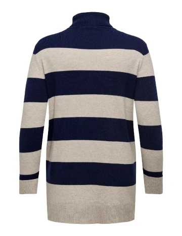 Bluza Only Carmakoma, bej/bleumarin