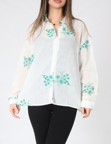 Camasa Answear LAB, alb/verde