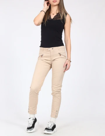 Pantaloni Zara, crem
