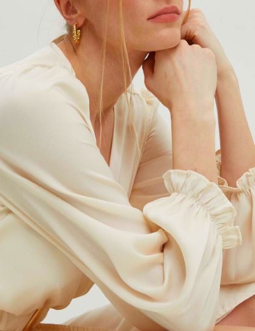 Rochie lunga Answear LAB, crem