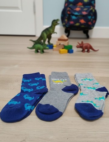 
						Set sosete 3 perechi Cozzi, gri/albastru