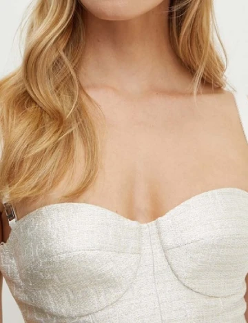 Rochie scurta Elisabetta Franchi, ecru