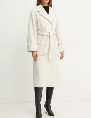 Palton oversize Liu Jo, crem