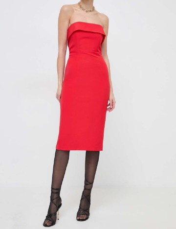 
						Rochie medie Bardot, rosu