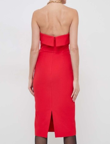 Rochie medie Bardot, rosu
