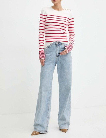 Bluza Morgan de toi, alb/rosu