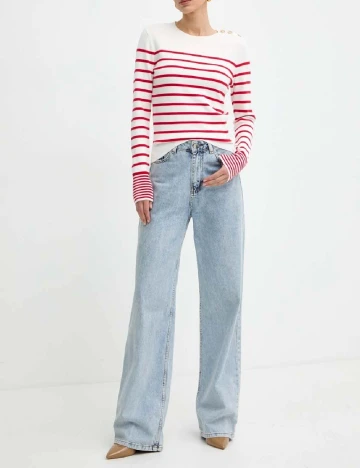 Bluza Morgan de toi, alb/rosu