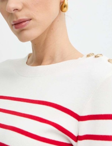 Bluza Morgan de toi, alb/rosu