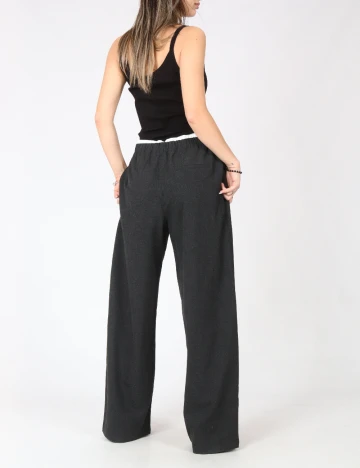 Pantaloni Oui, gri inchis