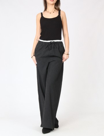 
						Pantaloni Oui, gri inchis