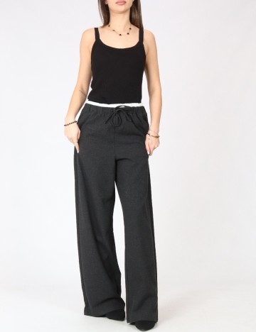 Pantaloni Oui, gri inchis