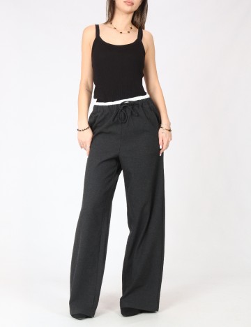 Pantaloni Oui, gri inchis